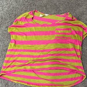 • Y2K striped pink and yellow croptop size small/medium ** GREAT CONDITION!!